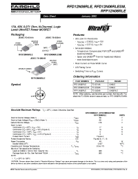 Datasheet RFD12N06RLESM manufacturer Fairchild