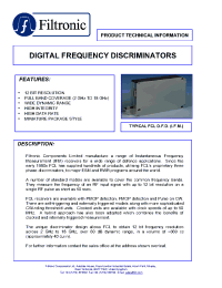 Datasheet DR024 manufacturer Filtronic