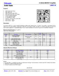 Datasheet LMA116 manufacturer Filtronic
