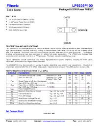 Datasheet LP6836P100-1 manufacturer Filtronic