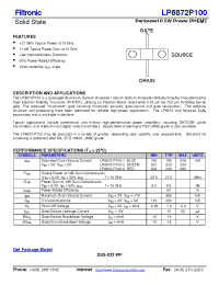 Datasheet LP6872P100-1 manufacturer Filtronic