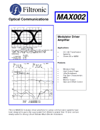 Datasheet MAX002 manufacturer Filtronic