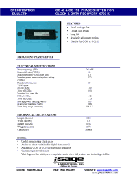 Datasheet OC48 manufacturer Filtronic