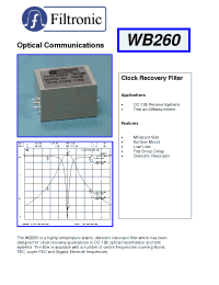 Datasheet WB260 manufacturer Filtronic