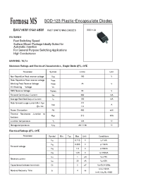 Datasheet BAV16W manufacturer Formosa