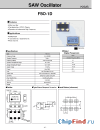 Datasheet FSO-1D manufacturer Fox Electronics