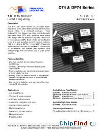 Datasheet DP74H4B-250KHZ manufacturer Frequency Devices