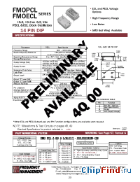 Datasheet FMOPECL00F/C manufacturer Frequency Management