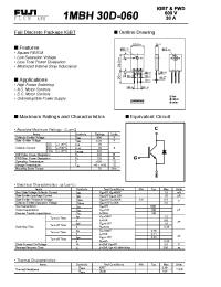 Datasheet 1MBH30D-060 manufacturer Fuji