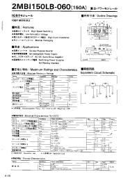 Datasheet 2MBI150LB-060 manufacturer Fuji