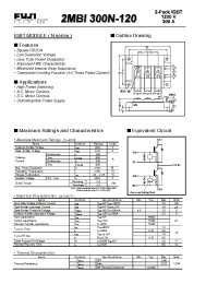 Datasheet 2MBI300N-120 manufacturer Fuji