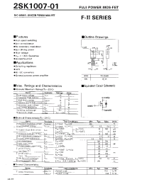 Datasheet 2SK1007-01 manufacturer Fuji