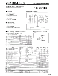Datasheet 2SK2051 manufacturer Fuji