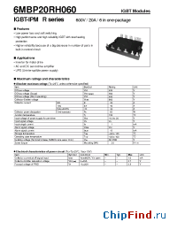 Datasheet 6MBP20RH060-1 manufacturer Fuji
