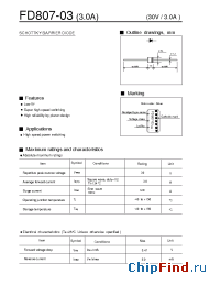 Datasheet FD807-03 manufacturer Fuji