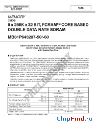 Datasheet MB81P643287-50FN manufacturer Fujitsu