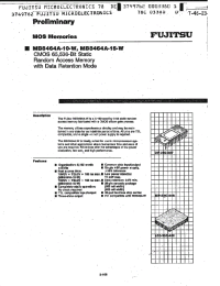 Datasheet MB8464A-15-W manufacturer Fujitsu