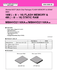 Datasheet MB84VD21184-85-PBS manufacturer Fujitsu