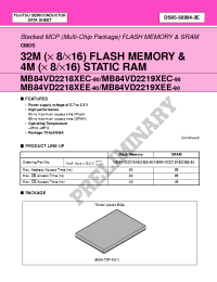 Datasheet MB84VD22181EE-90 manufacturer Fujitsu
