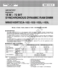 Datasheet MB8516SR72CA-102L manufacturer Fujitsu
