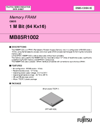 Datasheet MB85R1002PFTN manufacturer Fujitsu