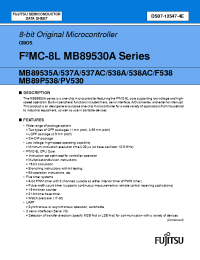 Datasheet MB89F538-201PFM manufacturer Fujitsu