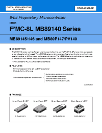 Datasheet MB89P147V2P-SH manufacturer Fujitsu
