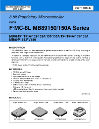 Datasheet MB89P155PFM-104 manufacturer Fujitsu