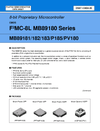 Datasheet MB89P185PF-104 manufacturer Fujitsu