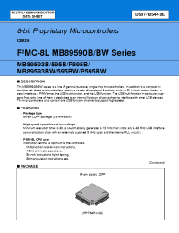 Datasheet MB89P595BWPFV manufacturer Fujitsu