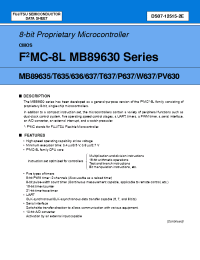 Datasheet MB89P637 manufacturer Fujitsu