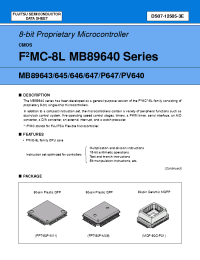 Datasheet MB89P647PF manufacturer Fujitsu