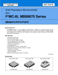 Datasheet MB89P875PF manufacturer Fujitsu