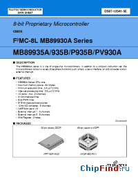 Datasheet MB89P935B manufacturer Fujitsu