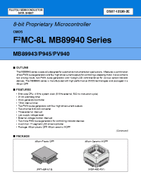 Datasheet MB89P945 manufacturer Fujitsu