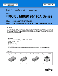 Datasheet MB89PV190 manufacturer Fujitsu