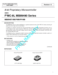 Datasheet MB89PV490CF manufacturer Fujitsu