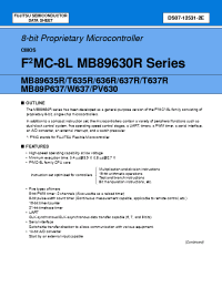 Datasheet MB89T635RPF manufacturer Fujitsu