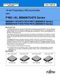 Datasheet MB90671PFV manufacturer Fujitsu