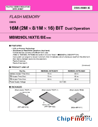 Datasheet MBM29DL16XTE70 manufacturer Fujitsu