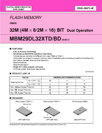 Datasheet MBM29DL321TD manufacturer Fujitsu