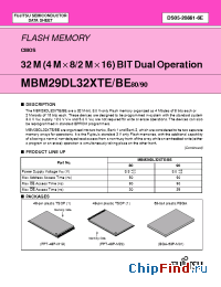Datasheet MBM29DL324TE/BE manufacturer Fujitsu