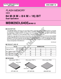 Datasheet MBM29DL640E12TR manufacturer Fujitsu