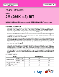 Datasheet MBM29F002BC-70PD manufacturer Fujitsu