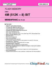 Datasheet MBM29F040C-70PF manufacturer Fujitsu