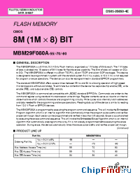 Datasheet MBM29F080A-55PTN manufacturer Fujitsu