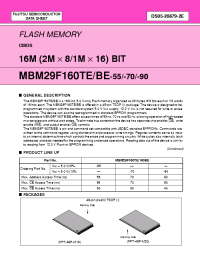 Datasheet MBM29F160BE-70 manufacturer Fujitsu