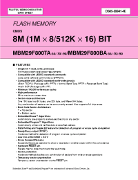 Datasheet MBM29F800TA-55PF manufacturer Fujitsu