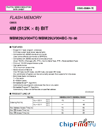 Datasheet MBM29LV004TC/BC manufacturer Fujitsu