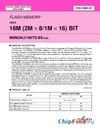 Datasheet MBM29LV160TE/BE manufacturer Fujitsu